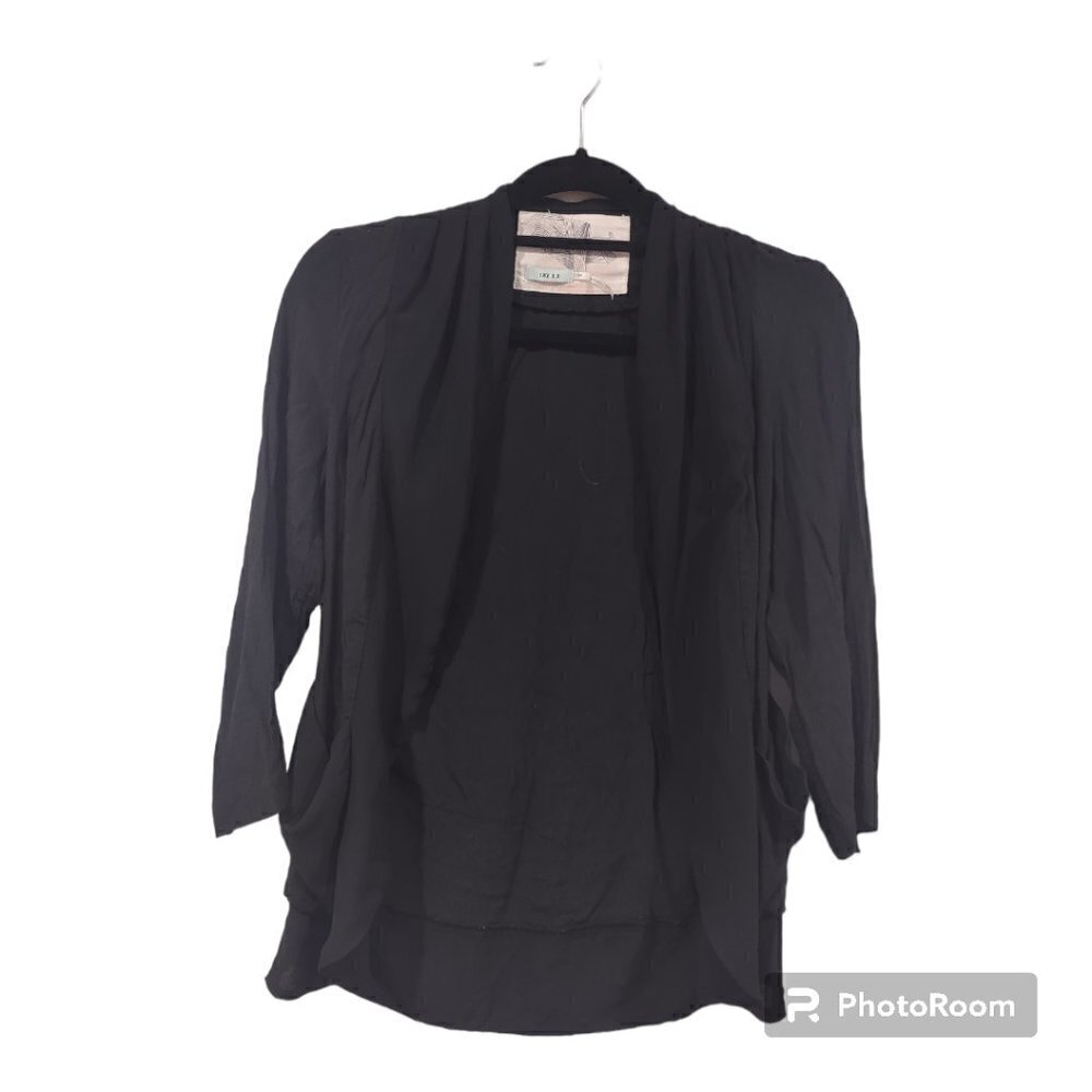 Women's Kimchi Blue UO Lightweight Dark Green/Black Cardigan 3/4 Sleeve